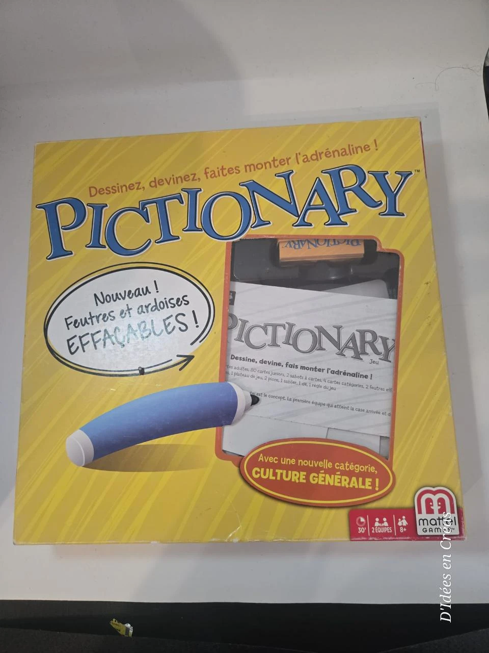 Pictionary - Jeu de société Mattel - Complet - Ardoises effaçables - Dès 8 ans